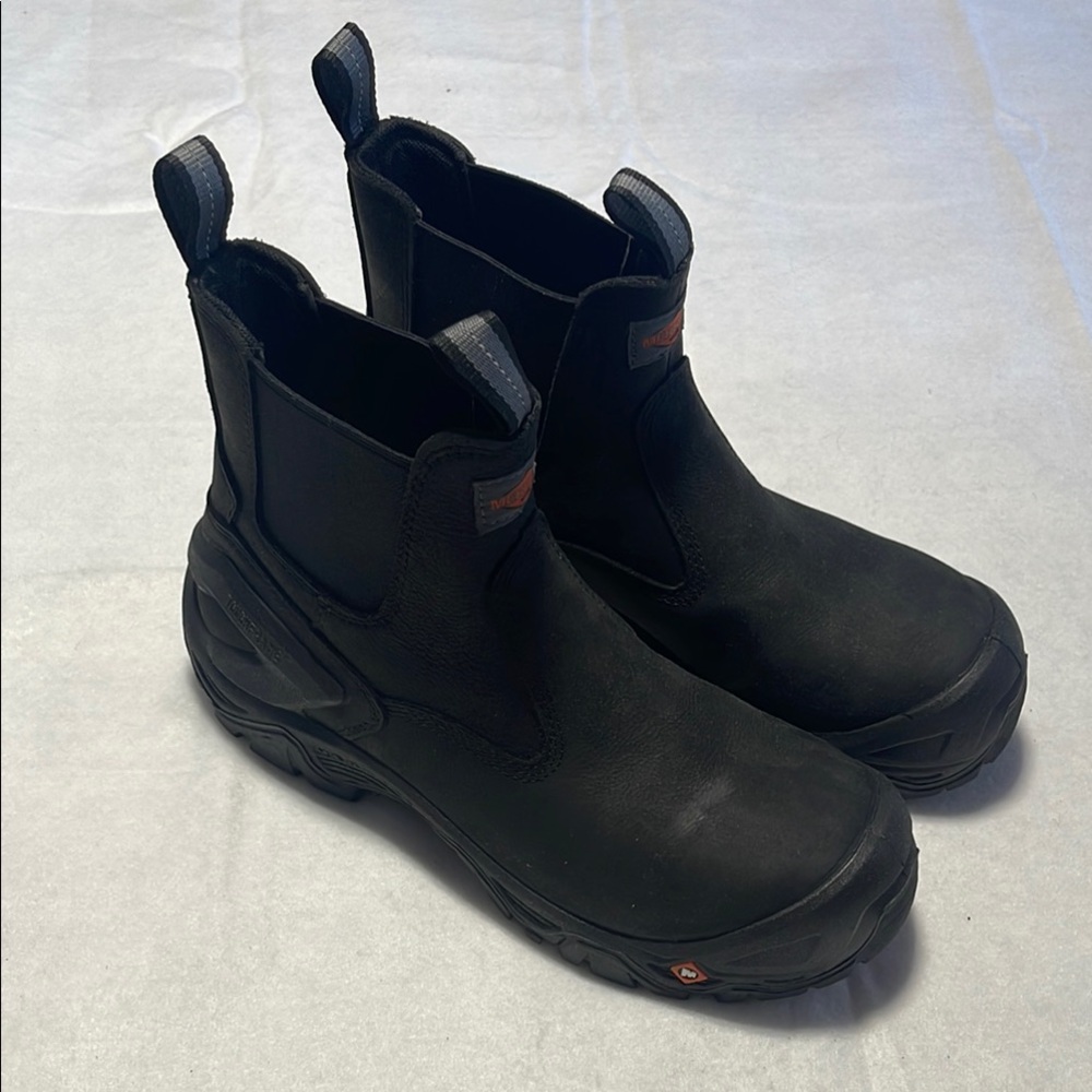 Merrell 10.5 Black Strongfield Chelsea Boots Slip On Composite Toe Workwear Grip